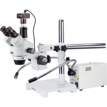 UNITED SCOPE LLC. AmScope SM-3TZ-FOD-M 3.5X-90X Trinocular Zoom Stereo Microscope with Fiber Optic Light &1.3MP Camera SM-3TZ-FOD-M